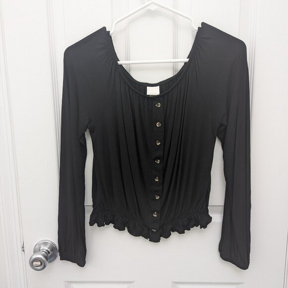 H&M black long sleeve top XS - Picture 1 of 7